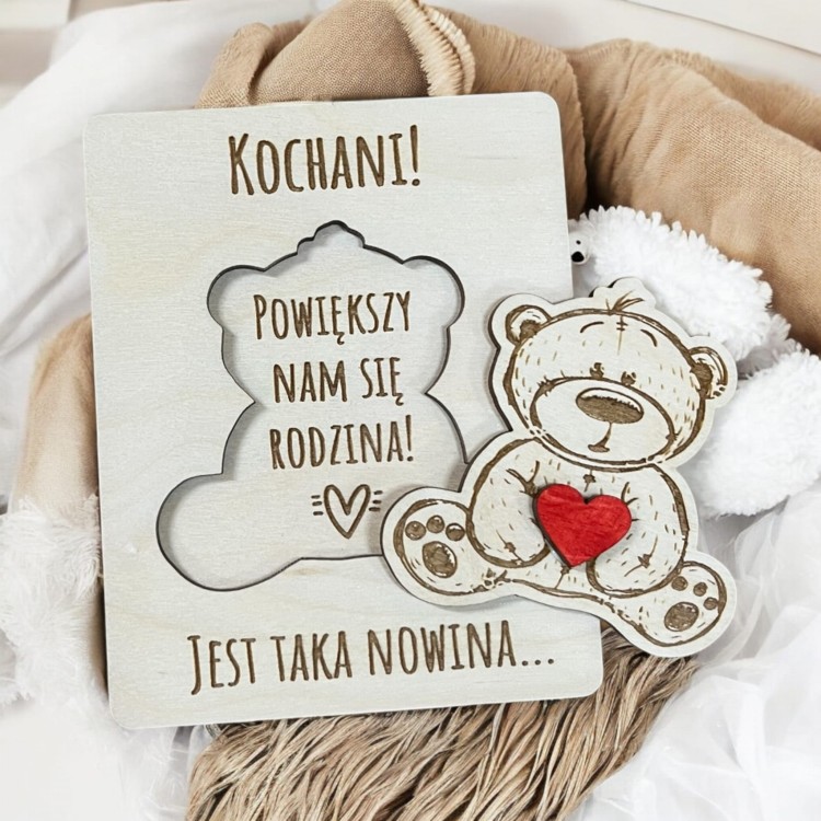tabliczka prezent nowina o ciąży dla bliskich dziadków tatusia cioci