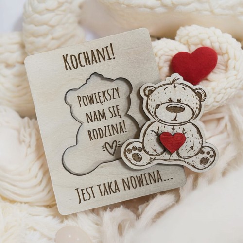 drewniana tabliczka z grawerem nowina o ciąży prezent dla rodziny